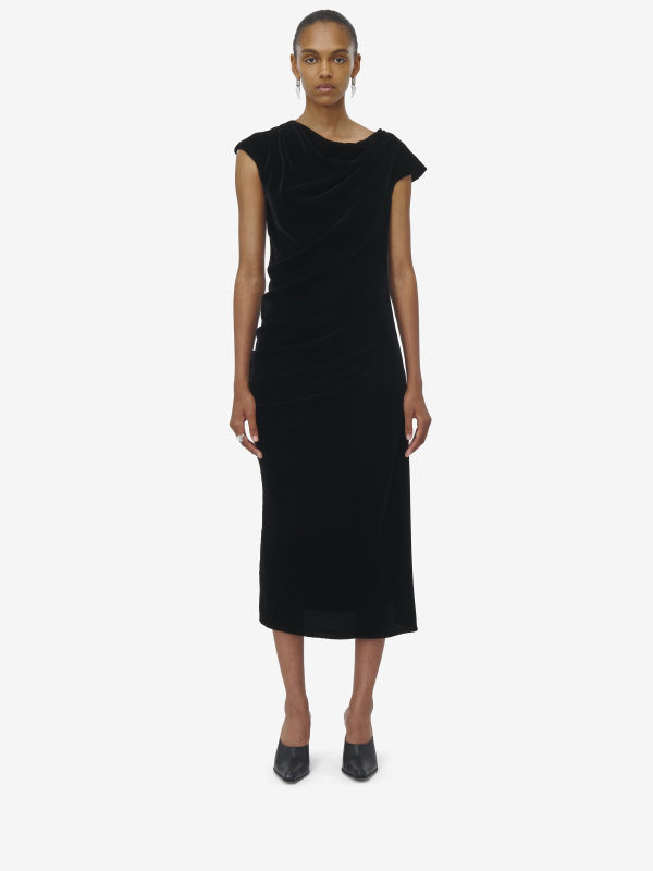 ALEXANDER MCQUEEN - Asymmetric Draped Dress - Item 814518QEAF11000